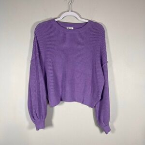 Princess Polly Sweater Womens XS/Small Purple Knit Crewneck Long Sleeve Pullover